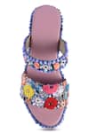 Shop_Kanyaadhan By DhirajAayushi_Purple Embroidered Floral Wedges_at_Aza_Fashions