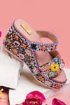 Buy_Kanyaadhan By DhirajAayushi_Purple Embroidered Floral Wedges_Online_at_Aza_Fashions