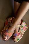 Kanyaadhan By Dhirajaayushi_Multi Color Embroidery Floral Wedges_Online_at_Aza_Fashions