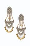 Buy_Kanyaadhan By Dhirajaayushi_Off White Beads Ghungroo Drop Earrings _at_Aza_Fashions