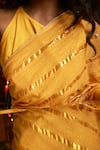 Peeli Dori_Yellow Saree Chanderi Blouse Fabric Silk Handloom Organic Dyed _at_Aza_Fashions