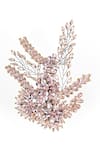 Shop_Born Flash_Peach Beads, Crystals Kestrel Embellished Hair Clip _at_Aza_Fashions
