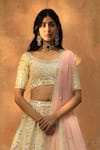 Angad Singh_Yellow Lehenga And Blouse Raw Silk Scoop Neck Embroidered Bridal Set _Online_at_Aza_Fashions