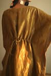 Shop_Shorshe Clothing_Gold Handloom Tissue Kaftan Tunic_at_Aza_Fashions