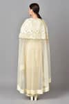 Shop_Keith Gomes_White Organza Round Embroidered Cape And Silk Skirt Set _at_Aza_Fashions