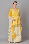 Buy Keith Gomes Yellow Silk, Organza, Net, Georgette V Neck Embroidered Kurta Set at Aza Fashions Buy_Keith Gomes_Yellow Silk, Organza, Net, Georgette V Neck Embroidered Kurta Set _at_Aza_Fashions