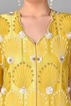 Keith Gomes Yellow Silk, Organza, Net, Georgette V Neck Embroidered Kurta Set at Aza Fashions Keith Gomes_Yellow Silk, Organza, Net, Georgette V Neck Embroidered Kurta Set _at_Aza_Fashions