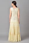 Shop_Keith Gomes_White Cotton Chiffon Round Embroidered Gown _at_Aza_Fashions