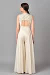 Shop_Keith Gomes_White Cotton Silk Round Embroidered Jumpsuit _at_Aza_Fashions