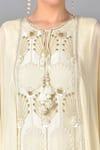 Shop_Keith Gomes_White Georgette Round Embroidered Tunic And Palazzo Set _Online_at_Aza_Fashions