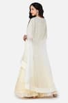 Shop_Keith Gomes_White Chanderi Silk Round Embroidered Cape And Palazzo Set _at_Aza_Fashions