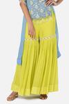 Shop_Keith Gomes_Blue Georgette Notched Embroidered Tunic Palazzo Set _Online_at_Aza_Fashions