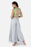 Shop_Keith Gomes_White Chanderi Silk Embroidery Round Crop Top And Palazzo Set _at_Aza_Fashions