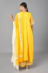Shop_Keith Gomes_Yellow Chanderi Silk Embellishment Bugle And Round Kurta Palazzo Set _at_Aza_Fashions