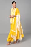 Shop_Keith Gomes_Yellow Chanderi Silk Embellishment Bugle And Round Kurta Palazzo Set _Online_at_Aza_Fashions