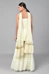 Shop_Keith Gomes_White Chanderi Silk And Net Embellishment Bugle Beads V Neck Kurta Sharara Set _at_Aza_Fashions