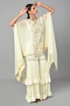 Shop_Keith Gomes_White Georgette And Organza Sequin & Beads, Zari Embroidered Tunic & Sharara Set_Online_at_Aza_Fashions