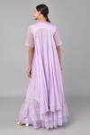 Shop_Keith Gomes_Purple Georgette, Organza And Chanderi Silk Pearl, Embroidered Tunic & Palazzo Set_at_Aza_Fashions