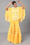 Buy Keith Gomes Yellow Georgette Beads And Thread, Geometric Embroidered Tunic & Sharara Set at Aza Fashions Buy_Keith Gomes_Yellow Georgette Beads And Thread, Geometric Embroidered Tunic & Sharara Set _at_Aza_Fashions