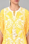 Keith Gomes Yellow Georgette Beads And Thread, Geometric Embroidered Tunic & Sharara Set at Aza Fashions Keith Gomes_Yellow Georgette Beads And Thread, Geometric Embroidered Tunic & Sharara Set _at_Aza_Fashions