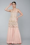 Buy Keith Gomes Pink Net, Georgette Pearl, Zari Sweetheart Neck Embroidered Tunic Gharara Set Online at Aza Fashions Buy_Keith Gomes_Pink Net, Georgette Pearl, Zari Sweetheart Neck Embroidered Tunic Gharara Set _Online_at_Aza_Fashions