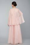 Shop Keith Gomes Pink Organza, Georgette Pearl, Zari Round Embroidered Tunic And Palazzo Set at Aza Fashions Shop_Keith Gomes_Pink Organza, Georgette Pearl, Zari Round Embroidered Tunic And Palazzo Set_at_Aza_Fashions