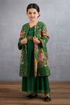 Buy_Torani_Green Jersey, Handloom , Sequins, Panna Qasiba Sitara Chogha Set _at_Aza_Fashions