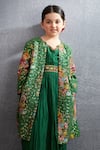 Torani_Green Jersey, Handloom , Sequins, Panna Qasiba Sitara Chogha Set _Online_at_Aza_Fashions