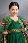 Buy_Torani_Green Jersey, Handloom , Sequins, Panna Qasiba Sitara Chogha Set _Online_at_Aza_Fashions