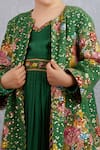 Shop_Torani_Green Jersey, Handloom , Sequins, Panna Qasiba Sitara Chogha Set _Online_at_Aza_Fashions