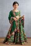 Buy_Torani_Green Handloom , , Satin, Chanderi Panna Mumtaz Lehenga Set _at_Aza_Fashions