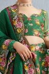 Shop_Torani_Green Handloom , , Satin, Chanderi Panna Mumtaz Lehenga Set _Online_at_Aza_Fashions