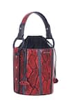 Kaeros_Red Printed Bucket Sling Bag_Online_at_Aza_Fashions