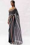 Buy Kiran Uttam Ghosh Black Pleated Striped Saree at Aza Fashions Buy_Kiran Uttam Ghosh_Black Pleated Striped Saree_at_Aza_Fashions