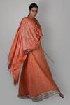 Buy_Kavita D_Beige Pure Silk Georgette Lucknowi Lehenga Set_at_Aza_Fashions
