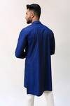 Shop_Kaha_Blue Cotton Embroidered Shirt Kurta _at_Aza_Fashions