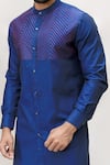 Kaha_Blue Cotton Embroidered Shirt Kurta _Online_at_Aza_Fashions