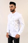 Kaha_White Cotton Satin Pintuck Shirt _Online_at_Aza_Fashions