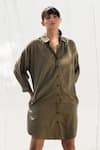 Buy_Kharakapas_Green Shirt Dress _at_Aza_Fashions