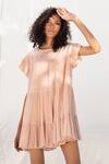 Buy_Kharakapas_Pink Tiered Frill Dress _at_Aza_Fashions