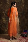 Shop_Kanika Sharma_Orange Silk Round Kurta Palazzo Set _at_Aza_Fashions