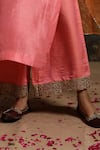 Buy_Kanika Sharma_Pink Silk V Neck Kurta Palazzo Set _Online_at_Aza_Fashions