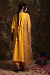 Shop_Kanika Sharma_Yellow Silk Bateau Kurta Palazzo Set _at_Aza_Fashions