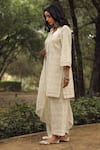 Buy_Gulabo Jaipur_White Cotton Embroidery V Neck Chikankari Straight Kurta Set _Online_at_Aza_Fashions