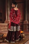 Shop_Ruh Clothing_Maroon Kurta And Gharara Velvet Dupatta Georgette Set _at_Aza_Fashions