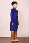 Arihant Rai Sinha_Blue Mandarin Collar Kurta Set For Boys_Online_at_Aza_Fashions