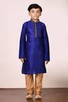 Buy_Arihant Rai Sinha_Blue Mandarin Collar Kurta Set For Boys_Online_at_Aza_Fashions