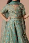 Buy_Rar studio - Kids_Green Chanderi Handloom( 50% Silk Embroidery Dori Lehenga Set  _Online_at_Aza_Fashions