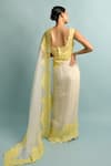 Shop_Karishma Khanduja Bareilly_White Organza Embroidery Scoop Neck Saree With Blouse _at_Aza_Fashions