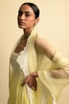 Karishma Khanduja Bareilly_Yellow Organza Scoop Neck Anarkali Set _Online_at_Aza_Fashions